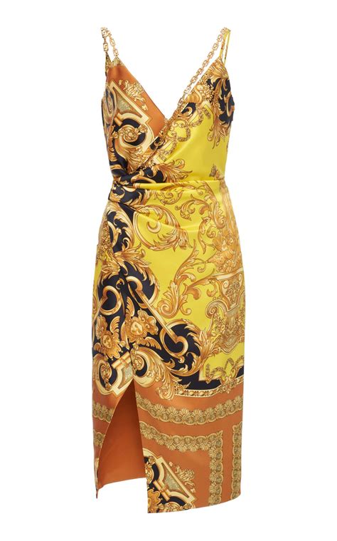 versace inspired wrap dress|Versace pleated dress.